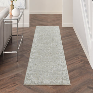 HomeRoots 4' Floral Power Loom Area Rug in Gray Tones – Stylish, Durable, and Easy Care for Any Space 10' Runner 551191