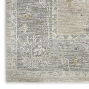 HomeRoots 4' Timeless Gray and Dark Gray Floral Power Loomed Area Rug for Elegant Home Décor and Comfort 10' Runner 551193