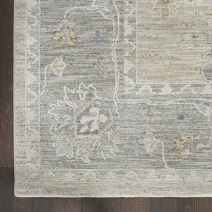 HomeRoots 4' Timeless Gray and Dark Gray Floral Power Loomed Area Rug for Elegant Home Décor and Comfort 10' Runner 551193
