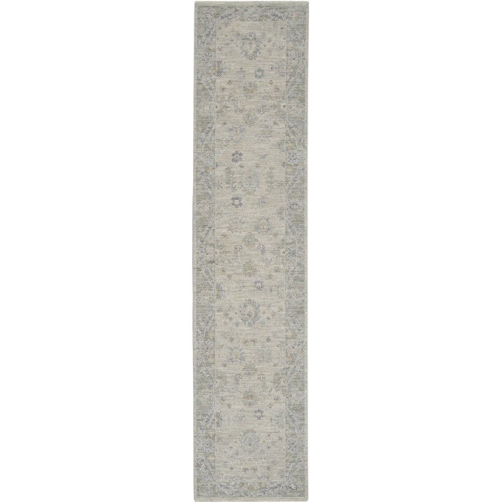 Homeroots 10' Runner Gray Floral Power Loom Runner Rug  Polypropylene,Polyester 551193