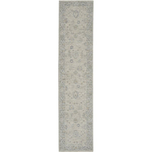 Homeroots 10' Runner Gray Floral Power Loom Runner Rug  Polypropylene,Polyester 551193