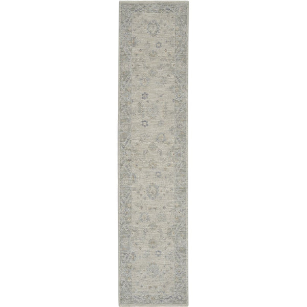 Homeroots 10' Runner Gray Floral Power Loom Runner Rug  Polypropylene,Polyester 551193