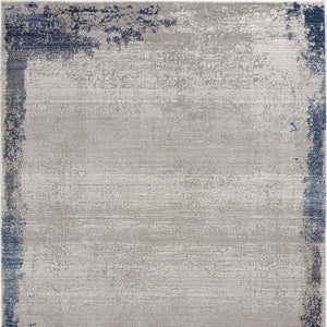 Homeroots 5' X 7' Navy Blue And Gray Abstract Distressed Non Skid Area Rug  Polypropylene,Polyester 551194