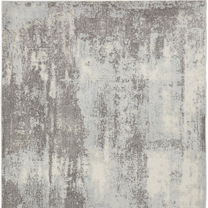 Homeroots 5' X 7' Gray Ivory And Light Blue Abstract Non Skid Area Rug  Polypropylene,Polyester 551195