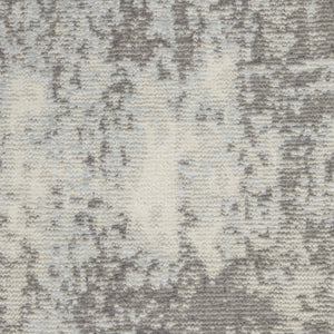 Homeroots 5' X 7' Gray Ivory And Light Blue Abstract Non Skid Area Rug  Polypropylene,Polyester 551195