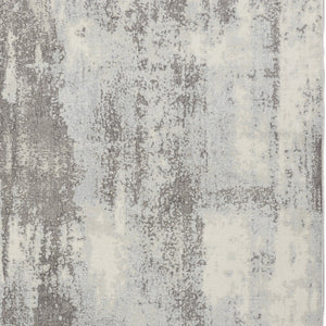 Homeroots 5' X 7' Gray Ivory And Light Blue Abstract Non Skid Area Rug  Polypropylene,Polyester 551195