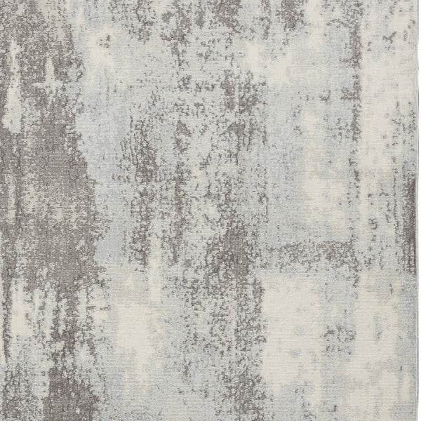 Homeroots 5' X 7' Gray Ivory And Light Blue Abstract Non Skid Area Rug  Polypropylene,Polyester 551195