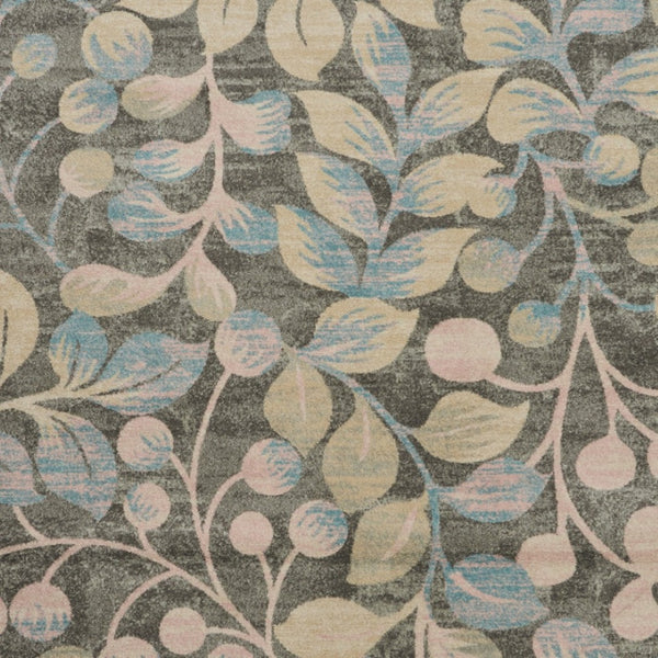 Homeroots 8' X 10' Beige Gray And Blue Botanical Leaves Area Rug - Stain Resistant, Durable, Stylish Decor Piece  Polypropylene 551196