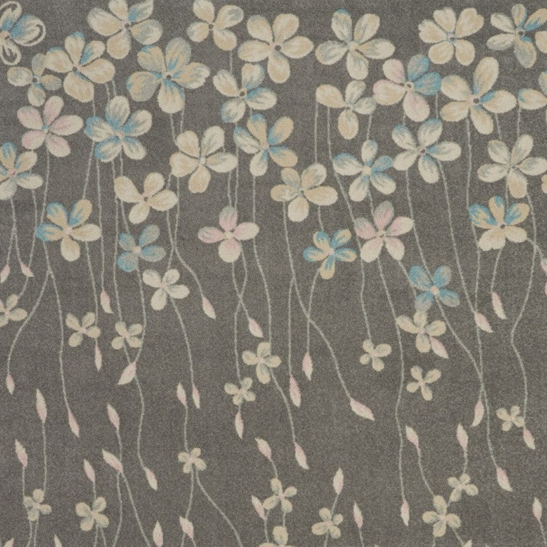 HomeRoots 8 Foot X 10 Beige Gray Floral Polypropylene Rug for Living Room or Bedroom 551197