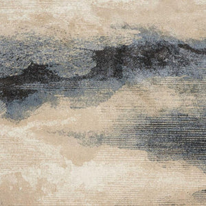 HomeRoots 5' Abstract Gray, Black & Beige Non-Skid Rug – Durable, Stain-Resistant Design for Modern Interiors 7' X 10' 551202