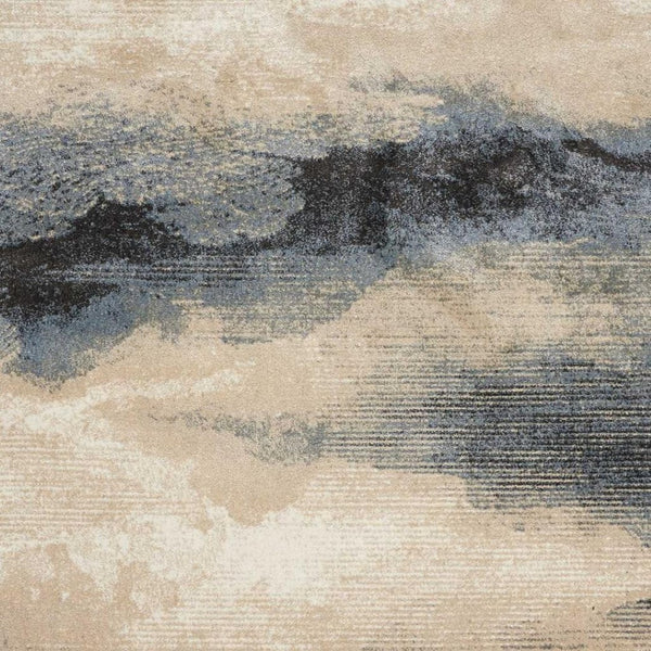 HomeRoots 5' Abstract Gray, Black & Beige Non-Skid Rug – Durable, Stain-Resistant Design for Modern Interiors 7' X 10' 551202