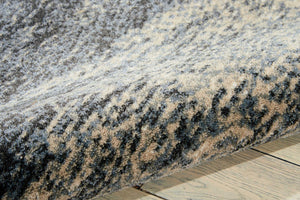 Homeroots 7' X 10' Gray Black And Beige Abstract Non Skid Area Rug  Polyester 551202