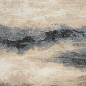 Homeroots 7' X 10' Gray Black And Beige Abstract Non Skid Area Rug  Polyester 551202