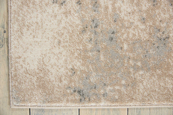 Homeroots 8' X 11' Ivory And Teal Blue Abstract Non Skid Area Rug  Polyester 551206