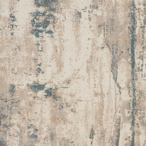 Homeroots 8' X 11' Ivory And Teal Blue Abstract Non Skid Area Rug  Polyester 551206