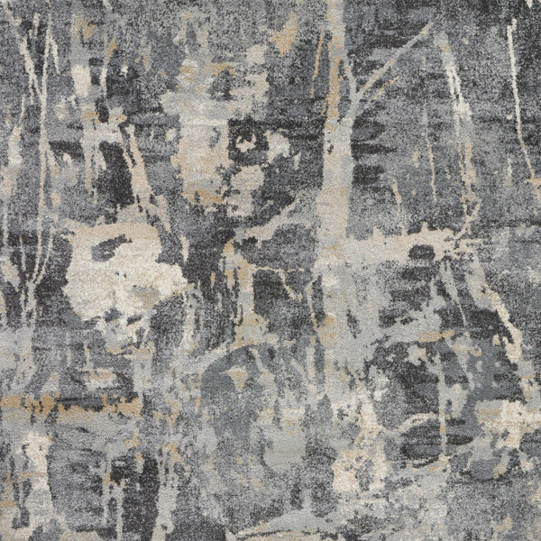 Homeroots 5' X 7' Ivory Black And Gray Abstract Distressed Area Rug  Polypropylene 551210