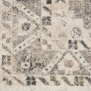 HomeRoots 5' Timeless Cream and Gray Floral Distressed Area Rug for Elegant Living Spaces and Durability 5' X 7' 551211