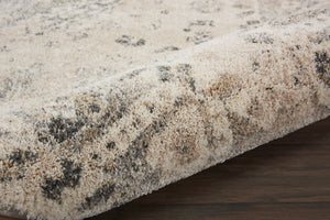 HomeRoots 5' Timeless Cream and Gray Floral Distressed Area Rug for Elegant Living Spaces and Durability 5' X 7' 551211