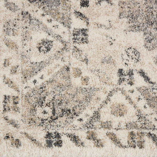 Homeroots 5' X 7' Cream And Gray Floral Distressed Area Rug  Polypropylene 551211