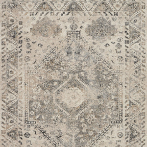 Homeroots 5' X 7' Cream And Gray Floral Distressed Area Rug  Polypropylene 551211