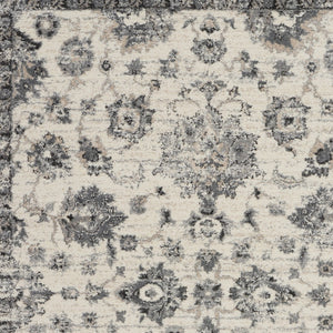 Homeroots 5' X 7' Cream And Gray Floral Distressed Area Rug  Polypropylene 551212