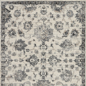 Homeroots 5' X 7' Cream And Gray Floral Distressed Area Rug  Polypropylene 551212