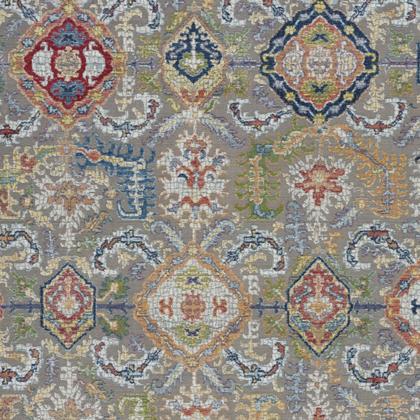 Homeroots 5' X 8' Blue Gray And Green Floral Distressed Non Skid Area Rug  Polypropylene,Polyester 551217