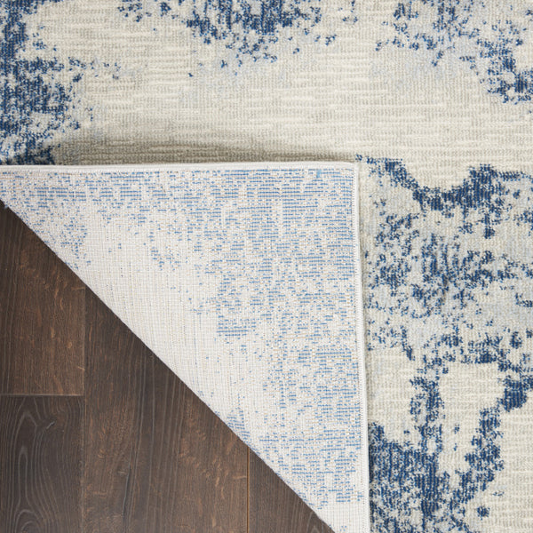 Homeroots 5' X 7' Light Blue And Ivory Abstract Non Skid Area Rug  Polypropylene,Polyester 551225