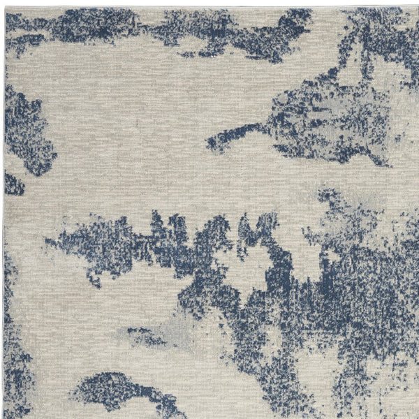 Homeroots 5' X 7' Light Blue And Ivory Abstract Non Skid Area Rug  Polypropylene,Polyester 551225