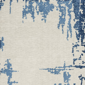 Homeroots 5' X 7' Blue And Ivory Abstract Distressed Non Skid Area Rug  Polypropylene,Polyester 551226