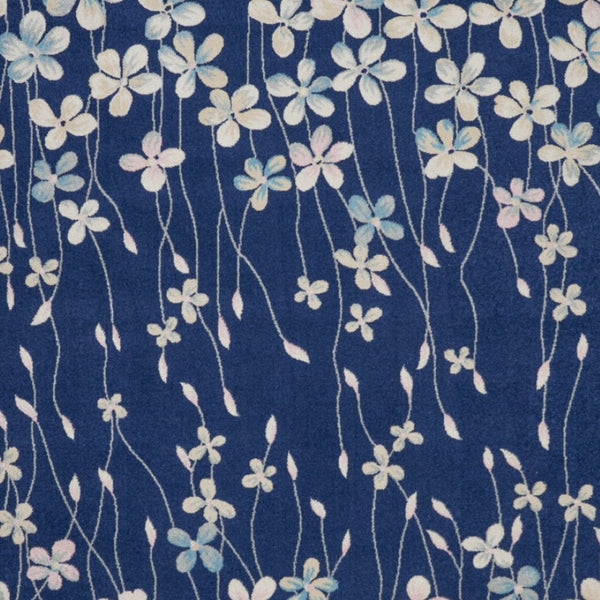 Homeroots 6' Navy Blue And Ivory Floral Area Rug - Durable, Stain Resistant, Ideal For Kids And Pets, 72x108" 8' X 10' Polypropylene 551229