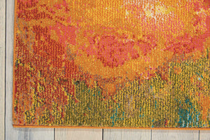 Homeroots 8' X 11' Navy Blue Red And Orange Abstract Non Skid Area Rug  Polypropylene 551240