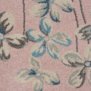 HomeRoots 8' Floral Area Rug in Soft Pink, Gray & Blue - Durable, Stain-Resistant, Modern Design for Every Room 8' X 10' 551241