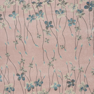 Homeroots 8' Floral Area Rug In Pink, Gray & Blue – Stain Resistant, Durable, Ideal For Kids & Pets, 96" X 120" 8' X 10' Polypropylene 551241