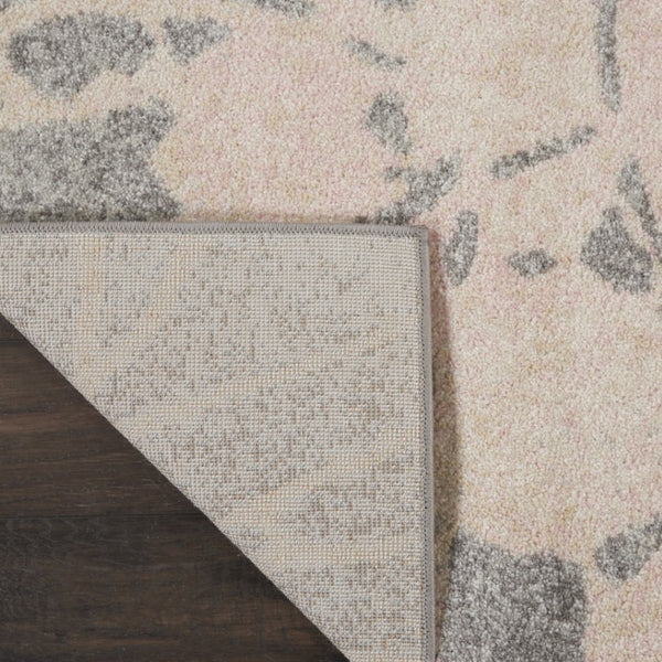 HomeRoots 8' Graceful Gray and Pink Floral Area Rug - Durable, Stain-Resistant, Perfect for High-Traffic Spaces 8' X 10' 551242