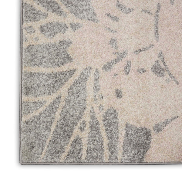 HomeRoots 8' Graceful Gray and Pink Floral Area Rug - Durable, Stain-Resistant, Perfect for High-Traffic Spaces 8' X 10' 551242