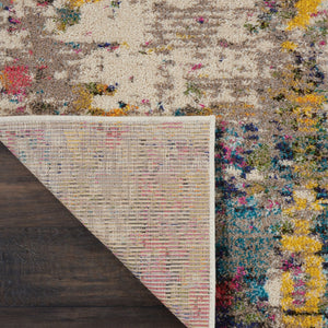 HomeRoots 8' X 11' Blue and Orange Abstract Area Rug - Durable, Non-Skid, Stain-Resistant, Modern Design for Homes 551249