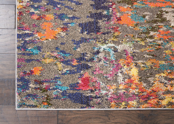 Homeroots 8' X 11' Blue And Orange Abstract Non Skid Area Rug  Polypropylene 551249