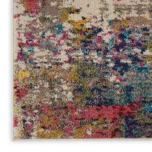 HomeRoots 8' X 11' Blue and Orange Abstract Area Rug - Durable, Non-Skid, Stain-Resistant, Modern Design for Homes 551249