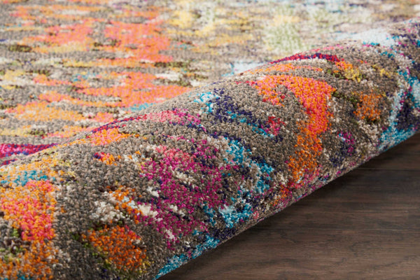 Homeroots 8' X 11' Blue And Orange Abstract Non Skid Area Rug  Polypropylene 551249