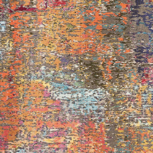 Homeroots 8' X 11' Blue And Orange Abstract Non Skid Area Rug  Polypropylene 551249