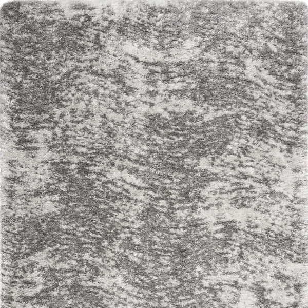 Homeroots 7' X 9' Charcoal And Ivory Abstract Shag Area Rug  Polyester 551260