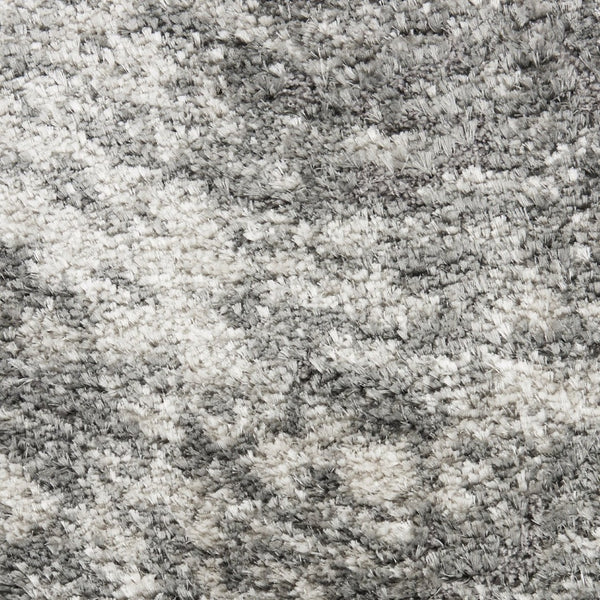 HomeRoots 7' Charcoal and Ivory Abstract Shag Area Rug - Plush, Stain-Resistant Luxury for Modern Spaces 551260