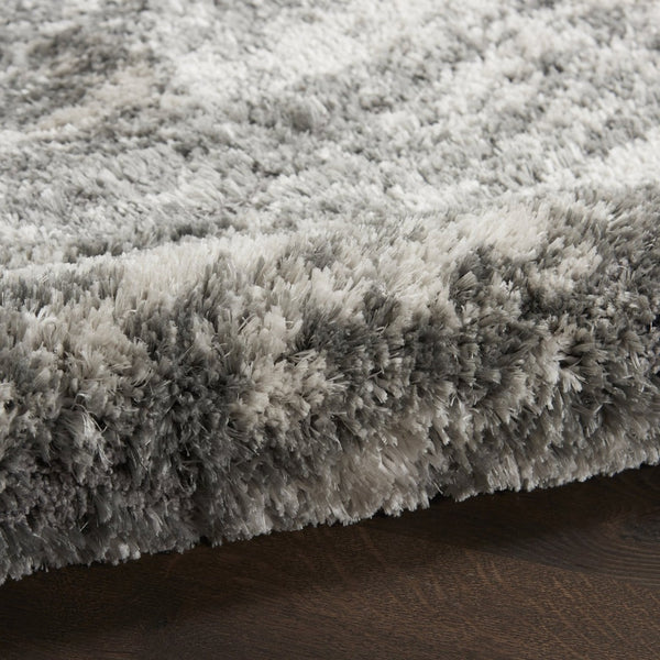HomeRoots 7' Charcoal and Ivory Abstract Shag Area Rug - Plush, Stain-Resistant Luxury for Modern Spaces 551260