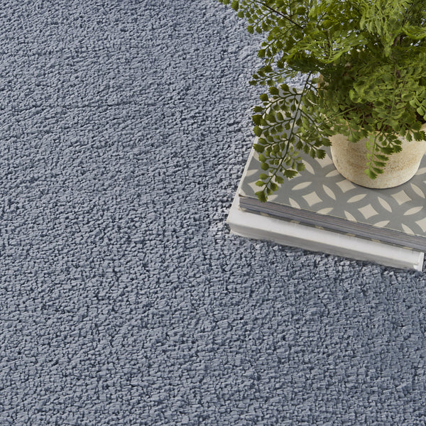 Homeroots 7' X 9' Blue Shag Area Rug  Polyester 551261