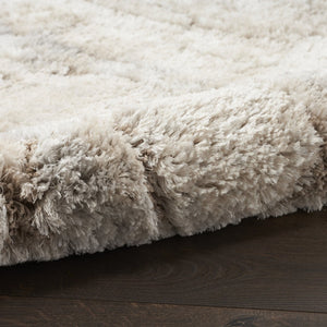HomeRoots 5' Beige and Ivory Abstract Shag Area Rug - Luxurious, Cozy Texture Perfect for Any Room's Decor 7' X 9' 551263