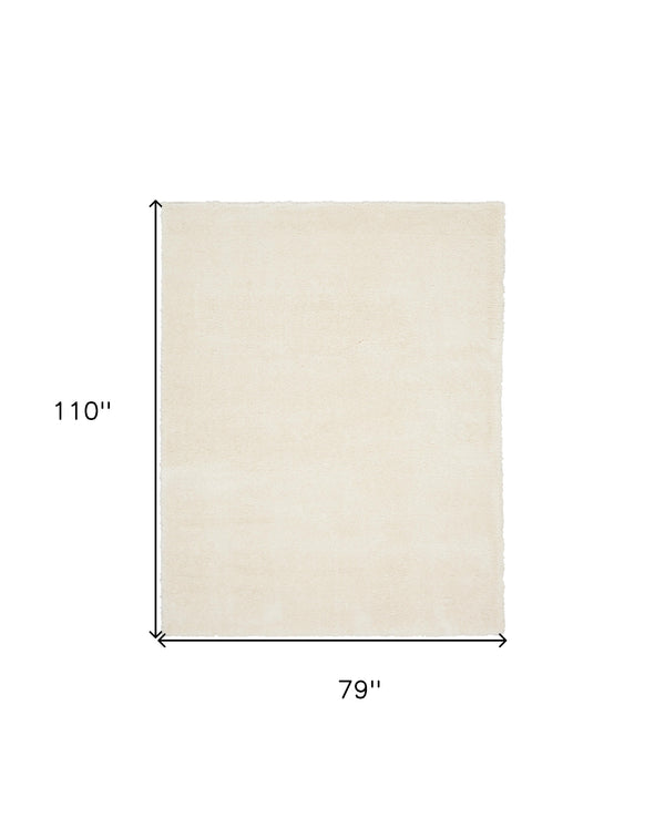 Homeroots 7' X 9' Ivory Shag Area Rug  Polyester 551265