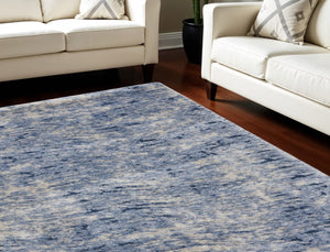 HomeRoots 5' Cozy Sky Blue Abstract Shag Area Rug – Plush, Stain-Resistant, Perfect for Modern Homes and Families 7' X 9' 551266