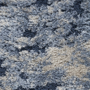 HomeRoots 5' Cozy Sky Blue Abstract Shag Area Rug – Plush, Stain-Resistant, Perfect for Modern Homes and Families 7' X 9' 551266