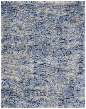 HomeRoots 5' Cozy Sky Blue Abstract Shag Area Rug – Plush, Stain-Resistant, Perfect for Modern Homes and Families 7' X 9' 551266